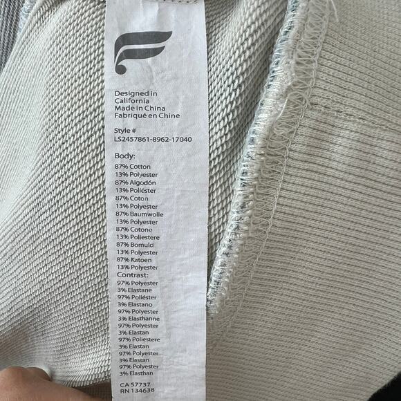 Fabletics Crop Sweatshirt Cotton Floral Year Round Terry Half Zip Medium M - Picture 7 of 7